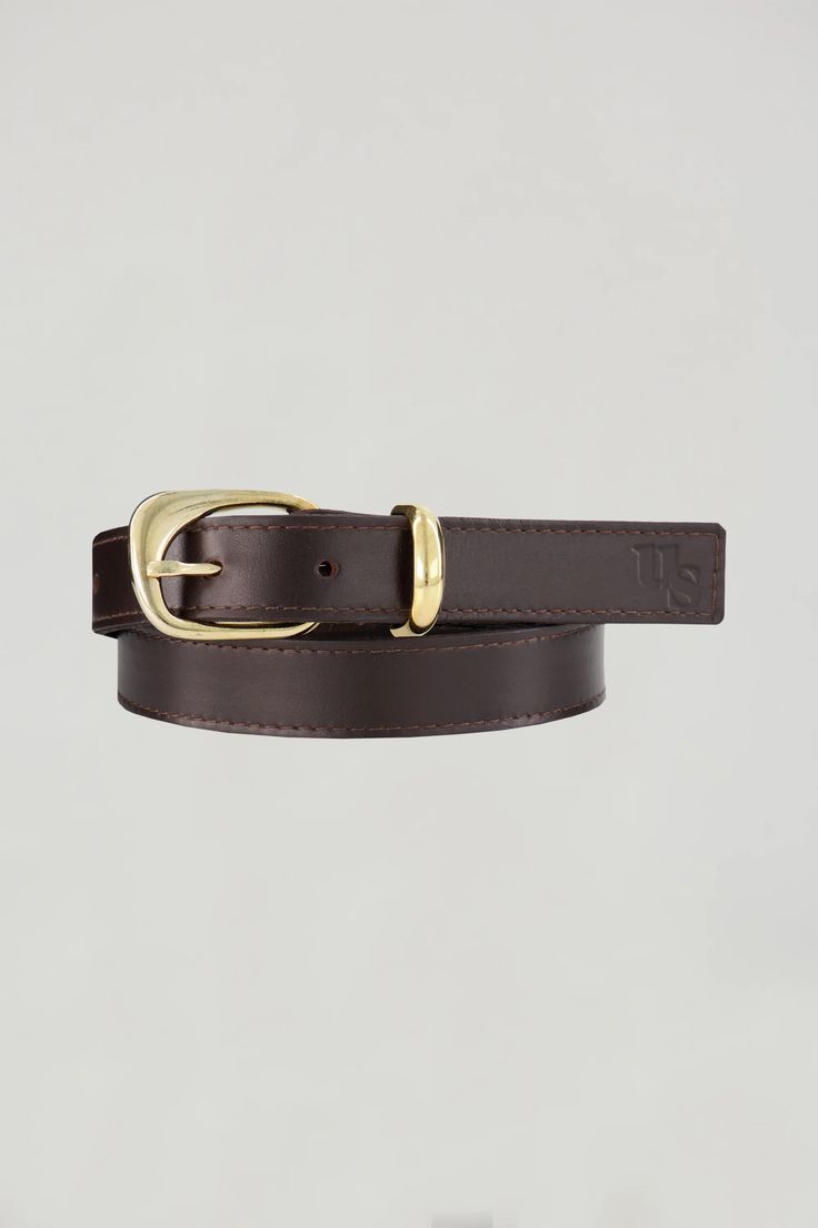 THE BELT Metal Hardware, Embossed Logo, Italian Leather, Gold Metal, Black And Brown, The End, ? Logo, Leather, Gold