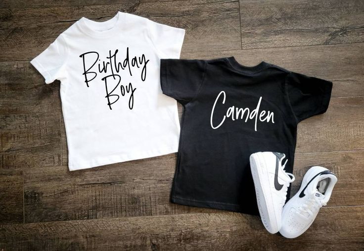 "Birthday Boy Shirt in cool new handwritten font 😊 Includes Free Shipping & Personalization! We pride ourselves on getting these out to you on time for your little ones big day! 😊 Our Current Turnaround time on this listing is 3 to 5 business days! Select our Priority Shipping Upgrade For Super Fast Delivery ! Rush orders are also available. With or without Name and Number on the Back! If you decide on going with the name and number, please leave the name in the \"notes to seller\" section Custom Name Short Sleeve T-shirt For Birthday, Custom Name White T-shirt For Birthday, Custom Name Crew Neck T-shirt For Birthday, Custom Name T-shirt For Birthday With Crew Neck, Custom Text Birthday T-shirt With Short Sleeves, Boys 10th Birthday, 10th Birthday Shirt, Birthday Boy Shirt, 2nd Birthday Gifts