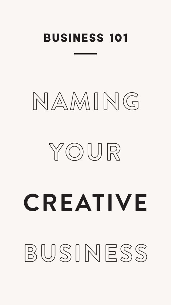 the words naming your creative business are in black and white