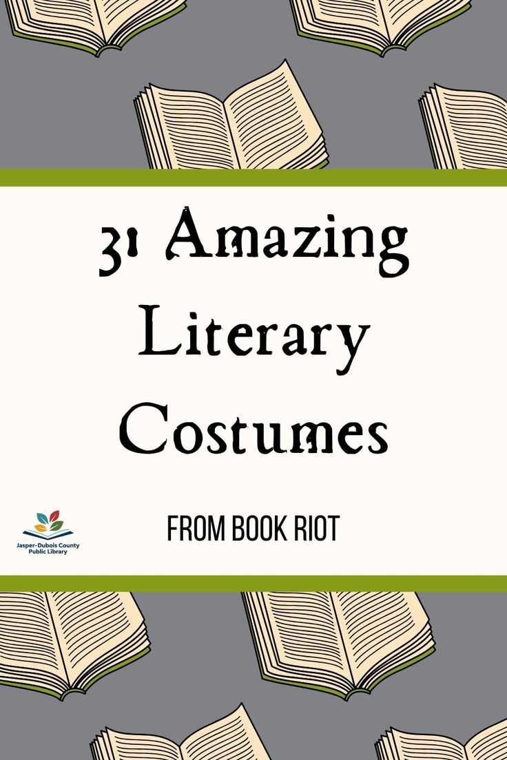 three books with the title'3 amazing library costumes from book riot'in green and white