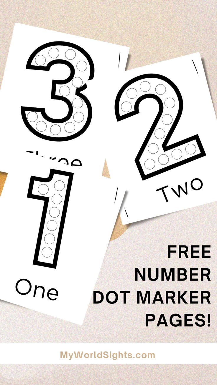 two numbers and one dot marker pages with the text, free number dot marker pages