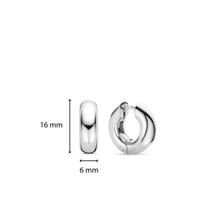 Ti Sento Milano Sterling Silver with rhodium plating. 6mm x 16mm One year warranty. Chunky Hoop Earrings, Up Hairstyles, Fashion Advice, Silver Fashion, Daily Wear, Platinum, Hoop Earrings, 925 Sterling Silver, Sterling Silver