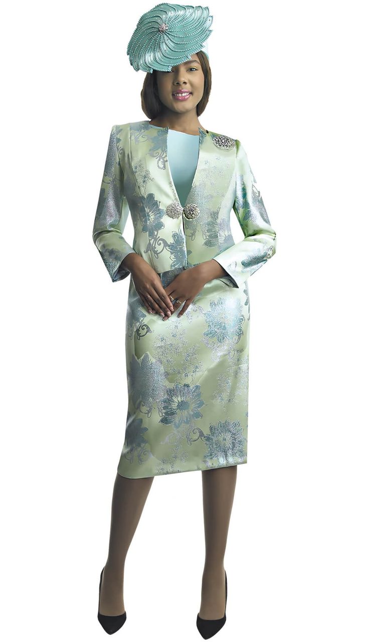 Lily and Taylor 4855 3 piece Brocade Skirt Suit Colors: Mauve, Mint, Silver Sizes: 4, 6, 8, 10, 12, 14, 16, 18, 20, 22, 24 Matching Hat: H560 Mauve H399 Silver H131 Mint Call (469)571-3647 or email DivasDenFashion@gmail.com to purchase hat Green Fitted Elegant Sets, Spring Formal Fitted Sets, Fitted Formal Sets For Spring, Elegant Long Sleeve Sets For Spring Formal Occasions, Spring Formal Sets With Long Sleeves, Formal Long Sleeve Sets For Spring, Fitted Green Long Sleeve Suit, Green Fitted Long Sleeve Suit, Fitted Long Sleeve Sets For Spring