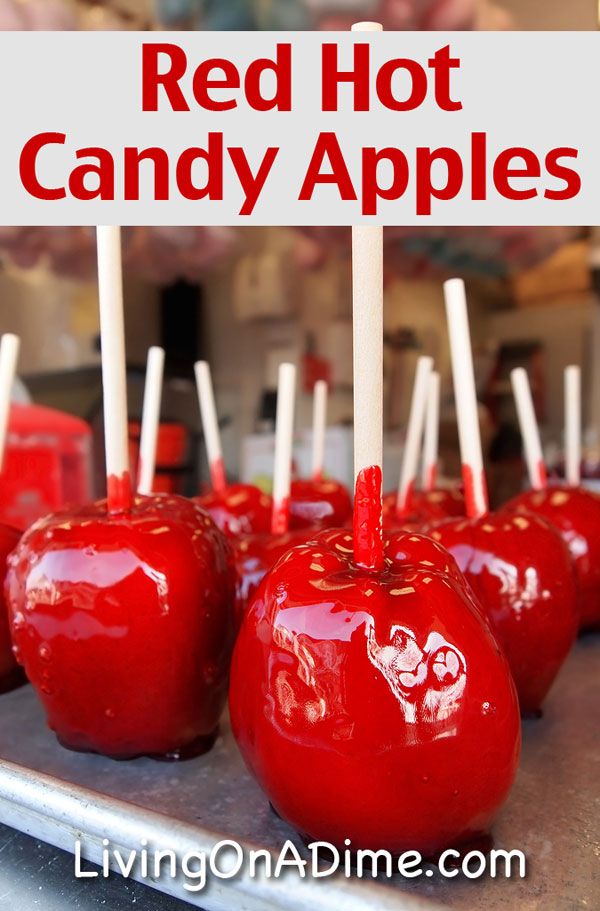 red hot candy apples with toothpicks in them