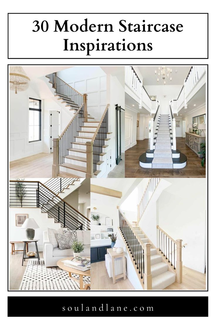 staircases and stairs with the words, 30 modern staircase inspirations