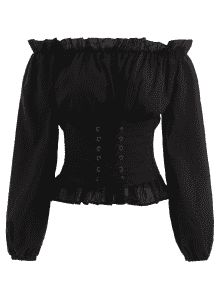 Blouse Corset, Lace Up Blouse, Corset Blouse, Anak Manja, Edgy Outfits, Character Outfits, Corset Dress, Corset Top, Black Blouse