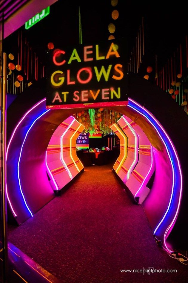 the neon tunnel at cela glows at seven