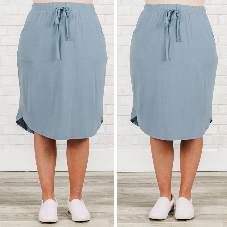 fb-feed Gray Flowy Casual Skirt, Casual Gray Flowy Skirt, Casual Light Blue Knee-length Bottoms, Casual Gray Relaxed Skirt, Casual Gray Pencil Skirt, Light Blue Lined Skirt Bottoms Casual Style, Blue Casual Skirt With Relaxed Fit, Blue Casual Skirt Relaxed Fit, Blue Relaxed Fit Midi Skirt