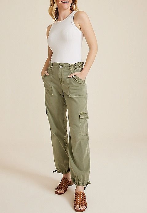 High Rise Utility Straight Pant | maurices Summer Cotton Mid-rise Parachute Pants, Mid-rise Summer Cargo Pants With Five Pockets, Mid-rise Cargo Pants With Five Pockets For Summer, Straight Pants, High Rise, Pants, Clothes, Trousers