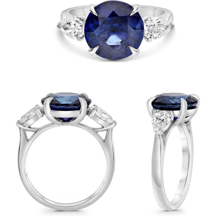 Roman & Jules Platinum Round Sapphire Ring Luxury Cushion Cut Sapphire Diamond Ring, Luxury Sapphire Platinum Rings, Formal Sapphire Ring With Brilliant And Cushion Cut, Formal Sapphire Ring With Cushion Brilliant Cut, Luxury Sapphire Diamond Ring With Gemstone, Luxury Sapphire Diamond Ring With Center Stone, Sapphire Platinum Diamond Ring Cushion Cut, Sapphire Cushion Cut Diamond Ring In Platinum, Formal Cushion Cut Sapphire Ring With Diamond