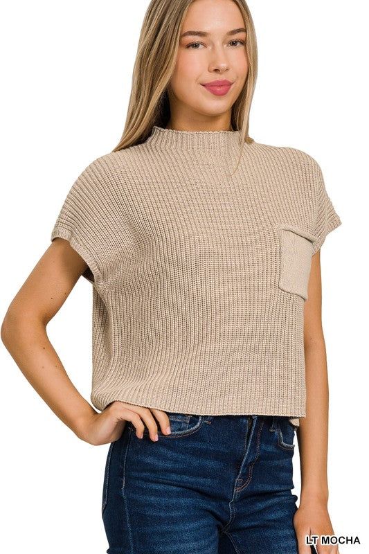 Elevate your wardrobe with our Fray Mock Neck Short Sleeve Cropped Sweater - a pinnacle of quality and style. Crafted from the best-quality sweater material, this piece stands out with its low gauge heavyweight construction. The mock neck adds a touch of sophistication, and the dropped shoulder short sleeves provide a contemporary and relaxed vibe. *Color may vary slightly due to monitor resolutionFabric Contents: 100% Cotton, Stretch fabric, Non-sheer fabricCare Instructions: Machine wash cold,