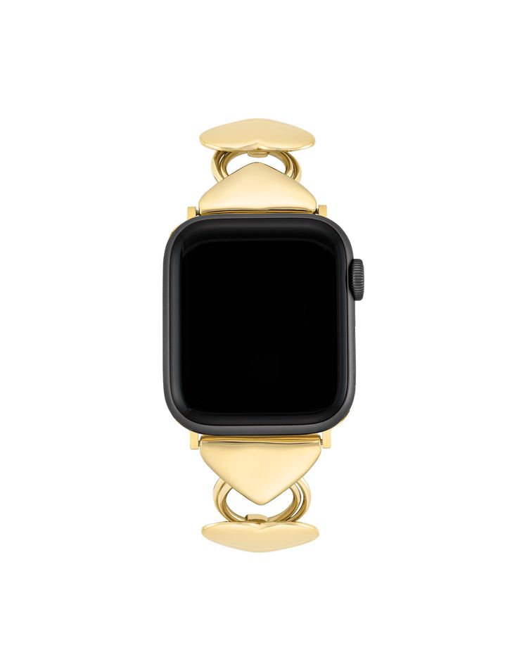 Anne Klein Gold-Tone Heart-Shaped Link Bracelet for Apple Watch® - Sale Modern Apple Watch Band With Adjustable Chain, Modern Adjustable Chain Apple Watch Band, Modern Adjustable Apple Watch Band With Chain, Elegant Chain Link Bracelet Strap Apple Watch Band, Trendy Adjustable Chain Apple Watch Band, Modern Adjustable Apple Watch Band With Solid Link, Modern Adjustable Apple Watch Band With Solid Link Construction, Modern Adjustable Apple Watch Band, Trendy Gold Apple Watch Band With Bracelet Strap