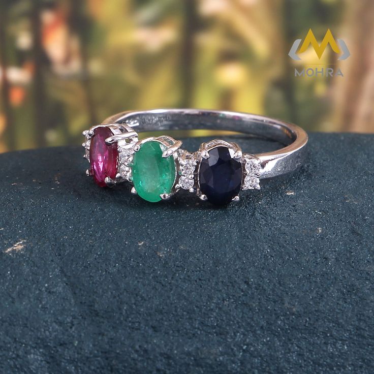 Beautiful Emerald, Blue Sapphire, Pink Ruby Ring, Engagement Ring, Wedding Ring, Bridal Ring, Bridesmaids Gift, Wedding Gift, Anniversary Gift, Bridal Set Ring, 925 Silver Ring, Bridal Set Ring, Gift for her, Stacking ring, Promis Ring, cocktail ring, Unique Charm Ring, Thanksgiving Gift, Lovely Ring, Vintage Ring, Pretty Ring, ladies ring, Wedding Accessories, Statement Ring, Daily Wear Ring, Simple Ring, Select Size in Variation, if you don't find perfect size, please buy any size and message Wedding Ring Stone, Sapphire Silver Ring, Ring Three Stone, Silver Wedding Ring, Emerald Blue, Pink Ruby, Bridal Ring Sets, Ring Stone, Silver Wedding Rings