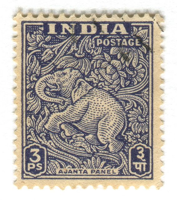 india stamp with an elephant on it