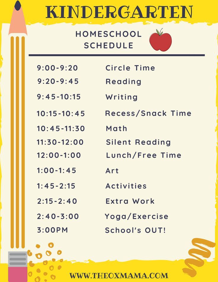 a poster with the words, homeschool schedule and pencils in front of it