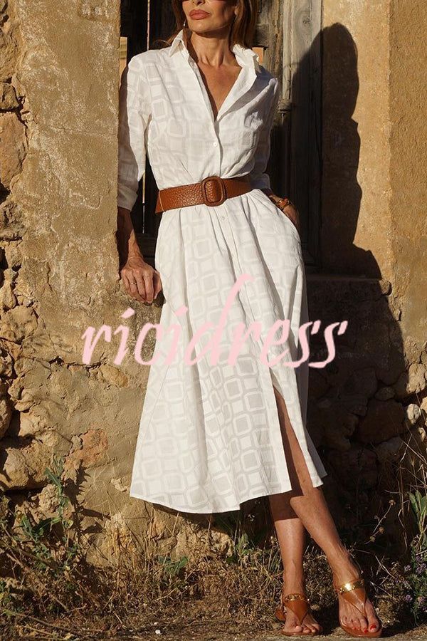 Chic Long Maxi Dress With Button Closure, Spring Long Midi Dress With Button Closure, Spring Midi Dress With Button Closure, Button-up Dress For Day Out, Fall Beach Button-up Midi Dress, Chic Midi Shirt Dress For Vacation, Summer Maxi Shirt Dress With Button Closure, Fall Beach Midi Dress With Button-up, Chic Collared Midi Dress For Beach