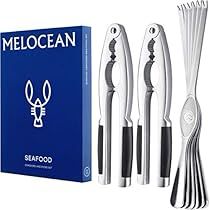 three different types of kitchen utensils in front of a blue box with the words melocean on it