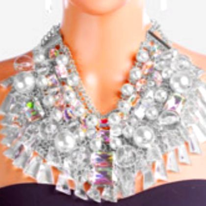 Clear Crystal White Pearl Cluster Collar Necklace. Necklace Is 18" Ling Plus 3" Of Extension. Decor Is 5 Inches Long. Earrings Are 2.5 Inches Long . Silver Tone Hardware And Closure. Silver Rhinestone Necklaces For Celebration, Silver Rhinestone Necklace For Celebration, Silver Rhinestone Bib Necklace For Party, Silver Bib Necklace With Rhinestones For Party, Silver Bib Necklaces With Rhinestones For Party, White Crystal Jewelry For Party, White Metal Necklace For Party, Glamorous White Jewelry For Celebrations, White Crystal Rhinestone Necklace In Costume Jewelry Style