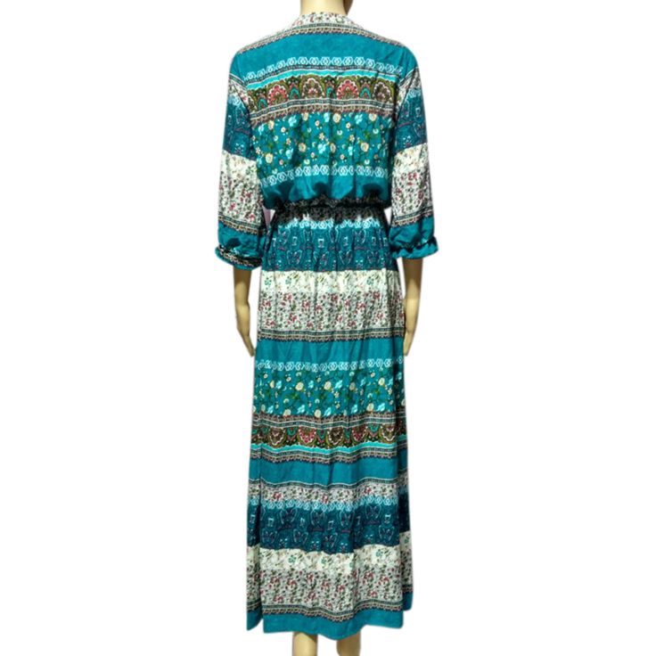 FAST SHIPPING Summer Bohemian Tunic Floral Party Beach Long Maxi Dress Sundress Half Sleeve Spaghetti Strap Long Dress JKP3756 Multicolor Long Boho Dress For Vacation, Long Multicolor Boho Dress For Vacation, Multicolor Long Boho Dress With Printed Details, Bohemian Turquoise Midi Dress For Beach, Hippie Patterned Printed Dress, Turquoise Bohemian Midi Dress For The Beach, Hippie Printed Beach Dresses, Turquoise Boho Dress For Spring Vacation, Hippie Printed Dresses For Beach Season