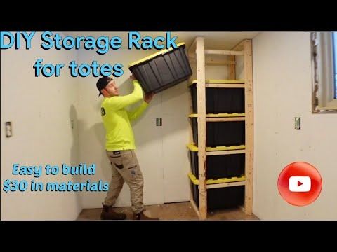 a man is placing storage racks in a room with the words diy storage rack for toilets easy to build $ 50 in materials