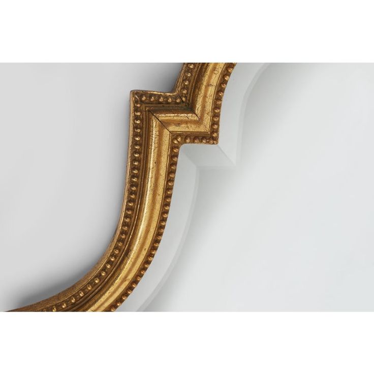 an ornate gold framed mirror against a white wall