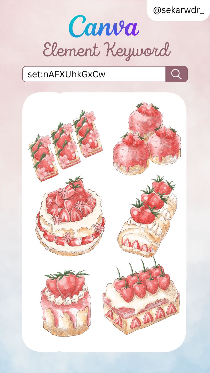 an image of a cake with strawberries on it and the words canna element keyword