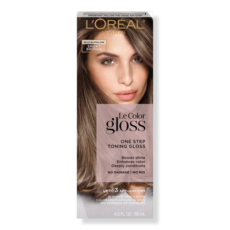 Le Color Gloss One Step Toning Gloss - LE COLOR GLOSS SMOKY BLONDEBenefitsIn-Shower At Home Toning GlossKeep your salon color toned and freshFor all hair types and texturesNo damage with coconut oil infused deep conditioning base - Le Color Gloss One Step Toning Gloss Smokey Blonde, Toning Hair, Temporary Hair Dye, Hair Gloss, Brown Hair Dye, Hair Color Shades, Cool Blonde, Hair Color For Women, Hair Detangler