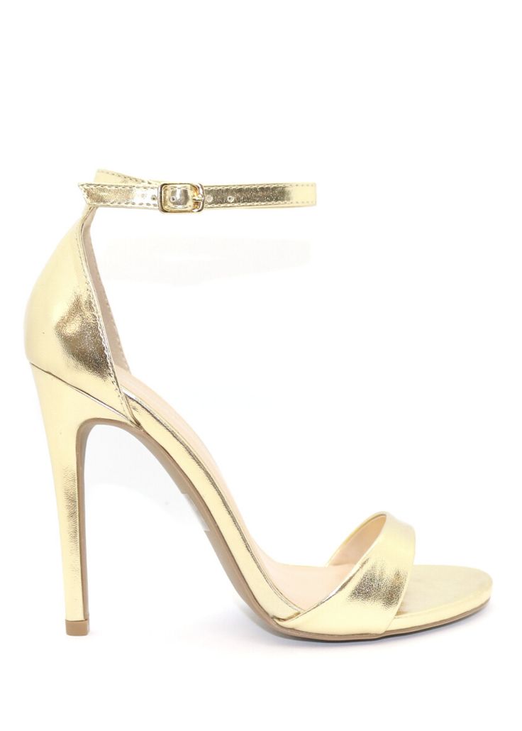 Chic Gold Sandals With Sculpted Heel, Gold High Heel Sandals With Sculpted Heel, Gold Sandals With Sculpted High Heel, Gold Heels With Sculpted Heel And Single Toe Strap, Gold Heels With Heel Loop For Formal Occasions, Gold Open Toe Heels With Wrapped Heel, Chic Metallic Heels With Heel Loop, Chic Gold Sandals With Wrapped Heel, Gold Single Toe Strap Heels For Spring