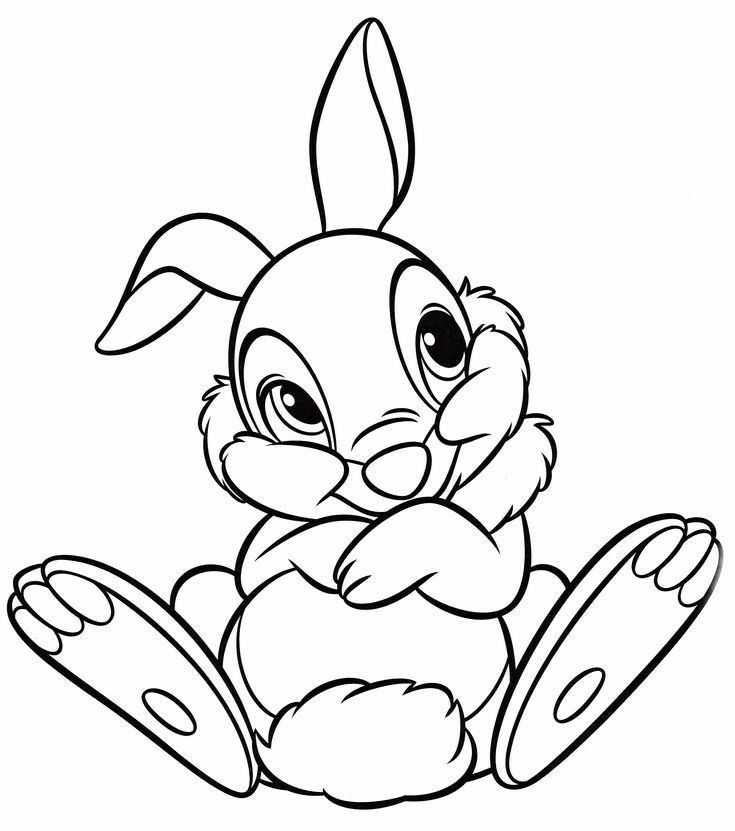 a cartoon bunny sitting on the ground