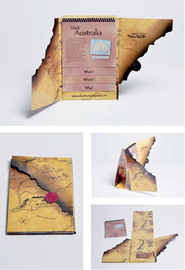 an open book with some pictures on it and the pages cut out to look like a map