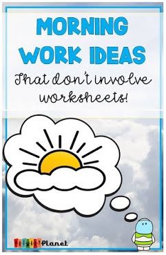 a poster with the words morning work ideas that don't involve worksheets part 2