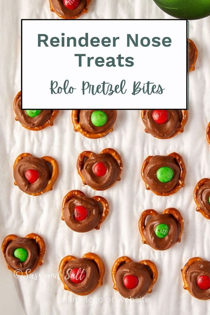 chocolate pretzel bites with candy in the middle