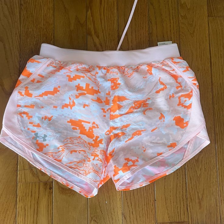 Like Brand New Under Amour Women’s Workout Shorts. Pink And Orange Design Size Small. Super Cute! Pink Athletic Shorts With Built-in Shorts For Beach, Summer Stretch Pink Athletic Shorts, Pink Athletic Shorts For Beach In Spring, Pink Summer Athletic Shorts, Pink Summer Athletic Shorts With Built-in Shorts, Casual Pink Athletic Shorts With Built-in Shorts, Pink Summer Athletic Shorts For Sports, Pink Athletic Shorts With Elastic Waistband, Pink Summer Sports Bottoms