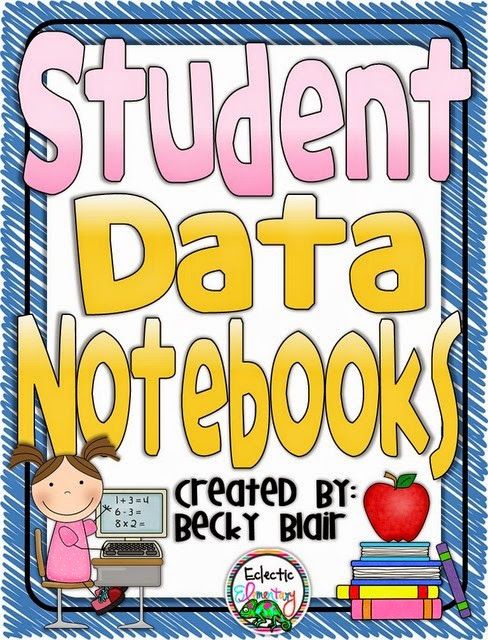 student data notebooks with an apple and books