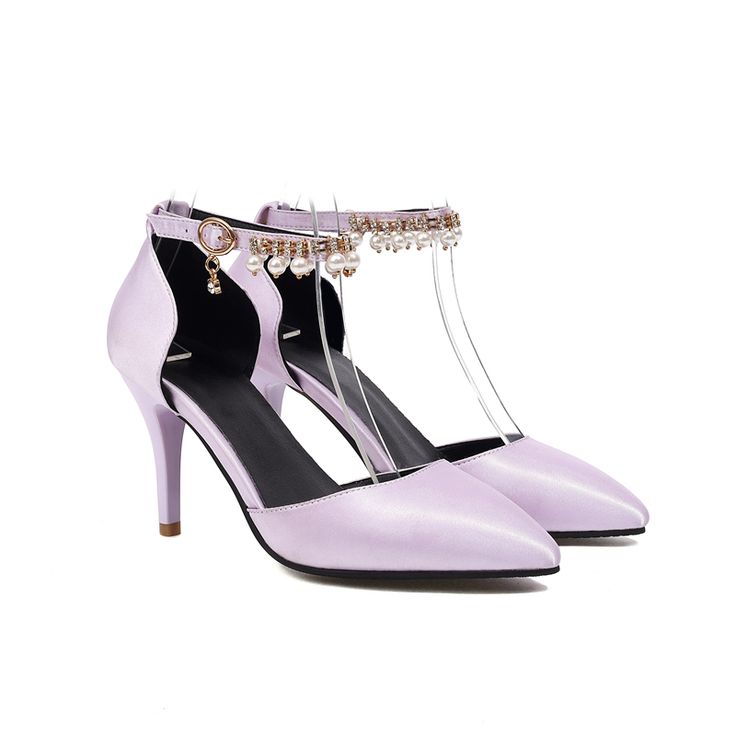 Shop Purple Satin Crystal Pearl Ankle Strap Bridal Heels D'orsay Stiletto Dress Shoes color Purple for Music Festival, Night Club, Party, Wedding with worldwide Free shipping & Free return. Summer Evening Court Shoes With Ankle Strap, Elegant High Heel Wedding Shoes For Party Season, Elegant Closed Toe Heels For Party Season, Spring Court Shoes For Night Out With Ankle Strap, Spring Party Court Shoes With 4-inch Heel, Elegant 4-inch Heels For Party Season, Elegant Ankle Strap Heels For Party Season, Glamorous Court Shoes For Spring Night Out, Feminine Kitten Heels With Open Heel For Party