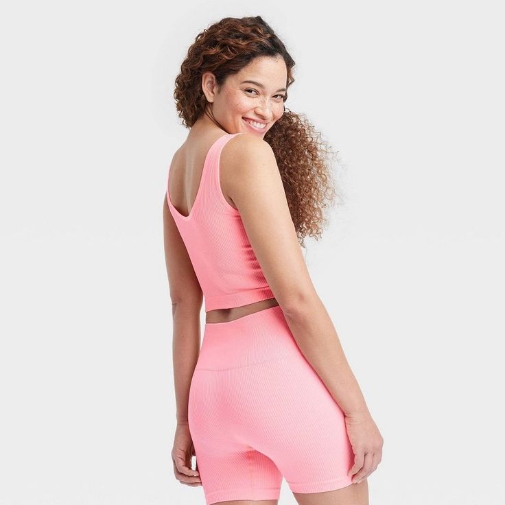 Seamless Ribbed Bike Shorts In Neon Pink (See Last Few Photos For True Color). 95% Nylon, 5% Spandex. Inseam Length: 5.25 Inches. Size Medium. New With Tags. Athleisure Seamless Stretch Biker Shorts, Medium Support Seamless Biker Shorts For Athleisure, Stretch Seamless Biker Shorts Sportswear, Athleisure Seamless Biker Shorts With Medium Support, Seamless Biker Shorts For Loungewear, Sporty Seamless Biker Shorts For Loungewear, Seamless High Stretch Sports Bra, Short Length, High Stretch Seamless Sports Bra, Short Length, Stretch Seamless Biker Shorts For Loungewear