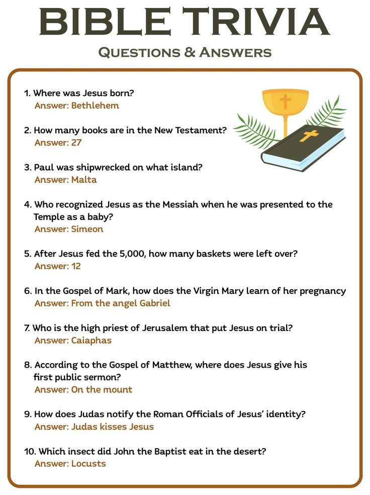 the bible trivia questions and answers page with an image of a cross on it