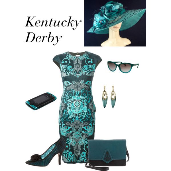 Kentucky Derby by lwilkinson on Polyvore featuring Versace, Moschino, Danielle Nicole, Alexis Bittar, Calvin Klein, women's clothing, women's fashion, women, female and woman Tea Party Attire, Kentucky Derby Outfit, After Wedding Dress, Kentucky Derby Style, Man Shoulder, Race Outfit, Derby Fashion, Derby Outfits, Run For The Roses