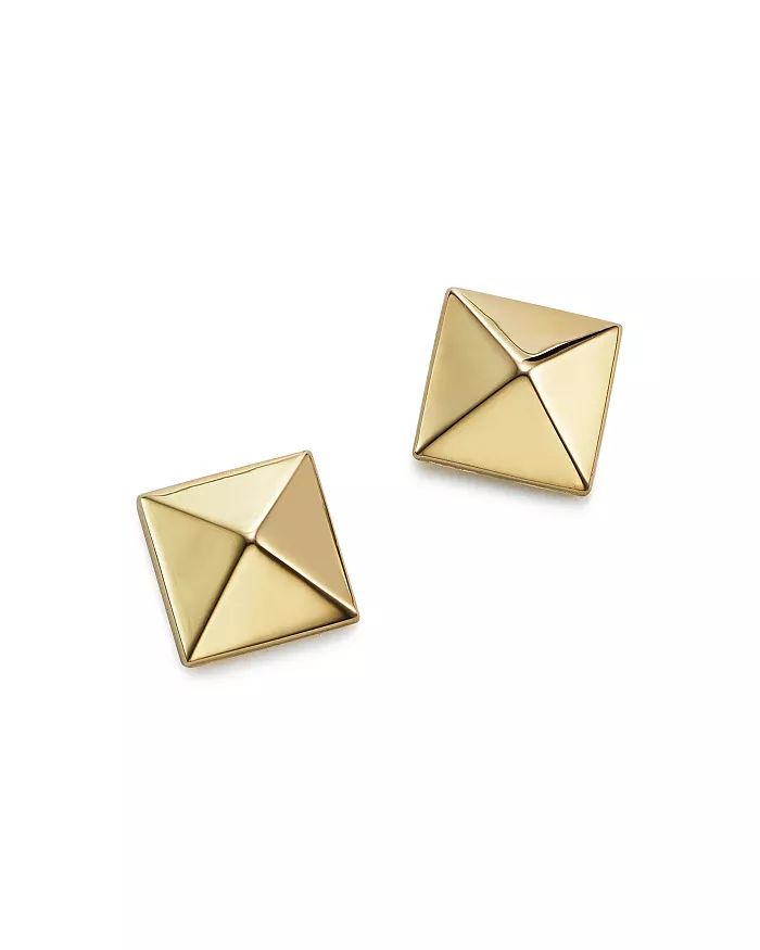 Bloomingdale's - 14K Yellow Gold Medium Pyramid Post Earrings - 100% Exclusive Handcuff Bracelet Jewelry, Hand Cuff Bracelet, Roberto Coin, Triangle Earrings, Exclusive Jewelry, Fine Jewellery Earrings, Online Earrings, Gold Earrings Studs, Diamond Earrings Studs