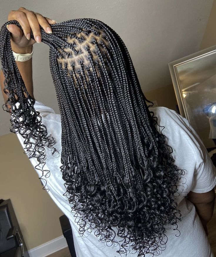 Braids Curly Ends, Short Box Braids Hairstyles, Big Box Braids Hairstyles, Goddess Braids Hairstyles, African Hair Braiding Styles, Box Braids Hairstyles For Black Women, Braided Cornrow Hairstyles, Quick Braided Hairstyles, Cute Box Braids Hairstyles