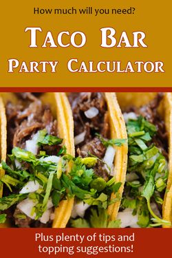 the cover of how much will you need? taco bar party calculator