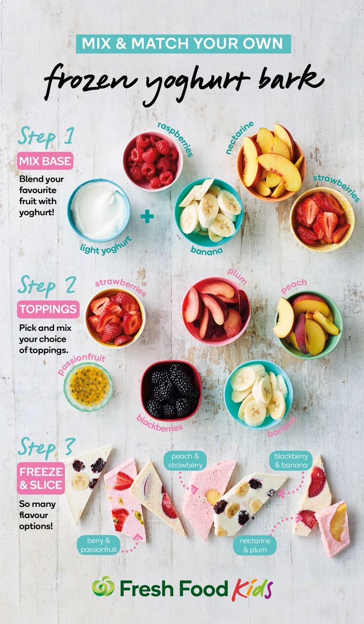 an advertisement for fresh and match your own frozen yogurt bar with fruit in bowls