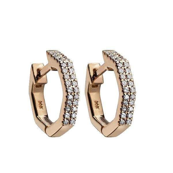 It’s all about the Pave Huggie diamond earring. This one is an octagon and therefore, a bit more modern and striking than most! Two rows of diamonds give it an extra sparkle. Earring is 1/2" . Available in 14K yellow gold 14K white gold and 14k rose gold. Huggie is meant for mix and match. Sold individually. The total carat weight is.084 Elegant Octagon Diamond Earrings With Accents, Anniversary Diamond Earrings With Octagon Accents, Fine Jewelry Earrings With Diamond Accents In Octagon Shape, Octagon Earrings With Diamond Accents Fine Jewelry, Octagonal Earrings With Diamond Accents, Octagon Diamond Cut Earrings, Diamond Brilliant Cut Octagon Earrings, Diamond Octagon Earrings With Brilliant Cut, Diamond Earrings With Brilliant Cut In Octagon Shape