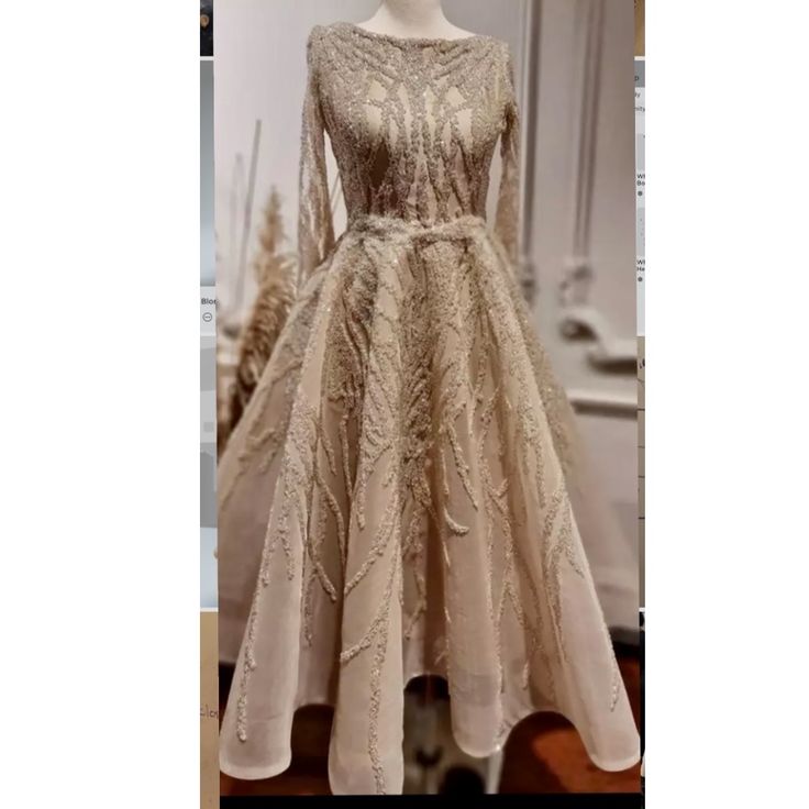 Beautiful Beading Work. Size 4. Dark Champagne Color. Dress Champagne Color, Princess Evening Dress, Dress Champagne, Mom Dress, Champagne Color, Dress Ideas, Evening Dress, Beading, Evening Dresses