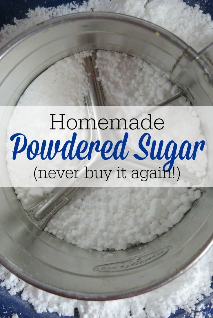 homemade powdered sugar in a bowl with the words homemade powdered sugar never buy it again