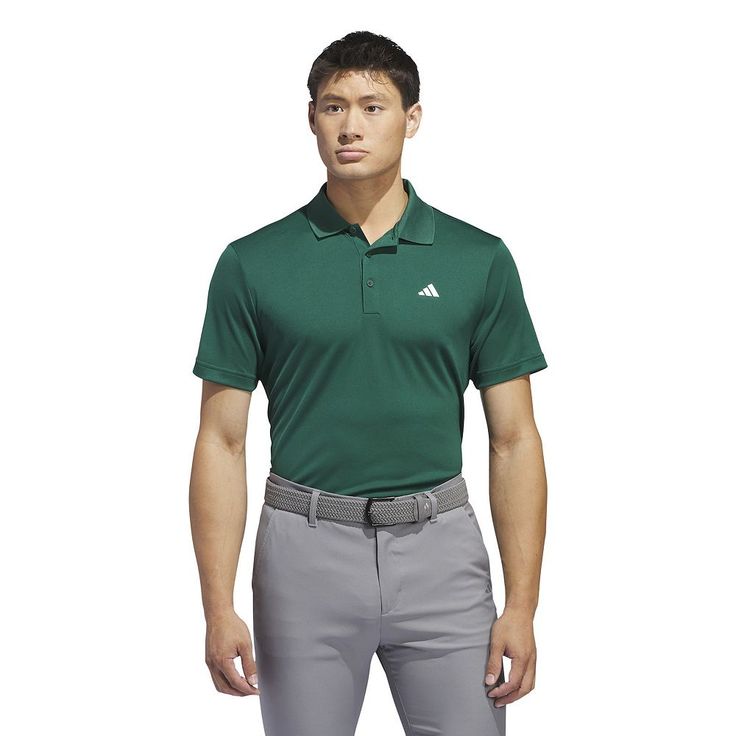 Built for performance, this men's adidas golf polo shirt takes you from tee-off to final putt in total comfort so you can focus on your game. Click on this MEN'S GUIDE to find the perfect fit and more!Click on this MEN'S GUIDE to find the perfect fit and more! FEATURES Button front Moisture-wicking, odor resistant, cooling, breathable, lightweight Pique fabric has sheen and stretch Short sleevesFIT & SIZING Regular fitFABRIC & CARE 100% recycled polyester Machine wash ImportedSUSTAINABILITY FEAT Adidas Sporty Golf Polo Shirt, Adidas Moisture-wicking Polo Shirt For Golf, Green Polo Collar T-shirt For Golf, Adidas Short Sleeve Golf Tops, Adidas Short Sleeve Tops For Golf, Sporty Green Golf T-shirt, Pique Fabric, Adidas Golf, Putt Putt