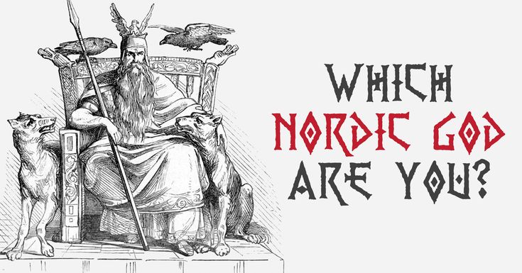 a drawing of an old man sitting in a chair with two cats on his lap and the words which nordic god are you?