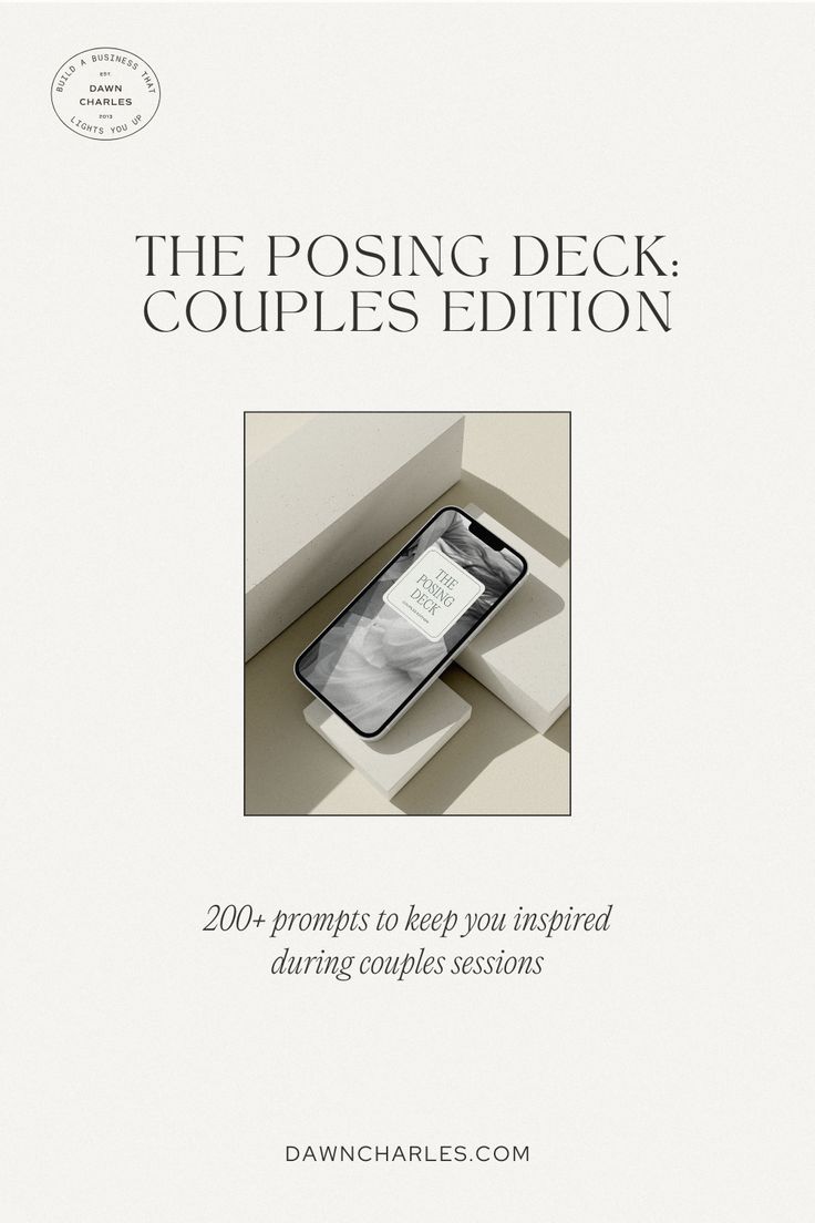 the posing deck couple's edition is shown in this white book with black lettering