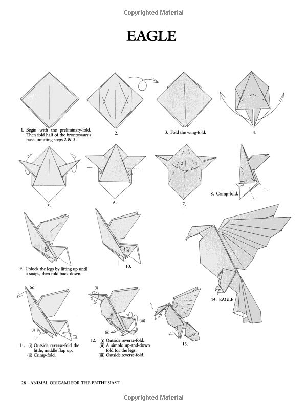 an origami bird is shown with instructions to make it