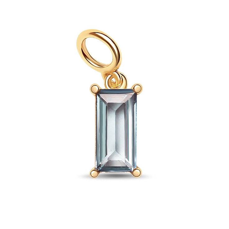 Aquamarine Yellow Gold Dangle Charms For Gifts, Anniversary Charms Jewelry With Rectangular Pendant, Fine Jewelry Pendant Charm As Gift, Fine Jewelry Pendant Charm For Gifts, Elegant Pendant Charms For Anniversary, Elegant Pendant Charms For Gifts, Elegant Yellow Gold Charms For Gifts, Tarnish Resistant Sterling Silver Pendant Charms, Gold Plated Pendant Charms As Gift